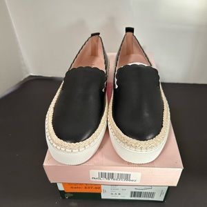 Kate Spade black leather Loren slip ons Size 5.5 womens